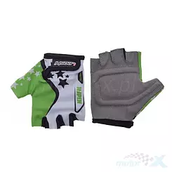 Kinder Fahrradhandschuhe Leoshi weiß grün