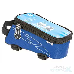 Fahrradtasche M-Wave, montiert am Rahmen hinter dem Lenker, verstärkt, mit Handyfenster, blau