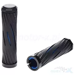 Lenkergriffe, Fahrrad, Gummi, anschraubbar , schwarz-blau