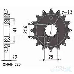 Vorderes Kettenrad Sunstar  SUNF407  15 Zähne