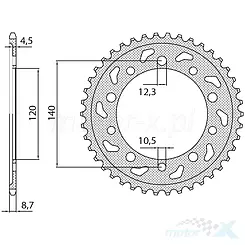 Hinteres Kettenrad 530 Sunstar 5500 (JTR1800) [verschiedene Zähnezahl]