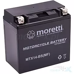 Gel-Akku Moretti Parts MTX14-BS 12V 12Ah 150x87x145mm 200CCA