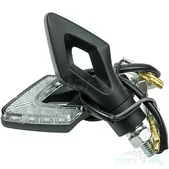 M8 LED Blinker Schwarz Weißer Glas