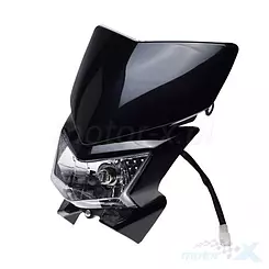 Universelle vordere Enduro-Lampe mit Schutz, schwarz, HS1 35/35W Birne