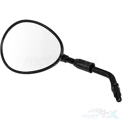 Linkes Spiegelglas M10 rechts Gewinde schwarz matt Romet Soft Chopper / Barton Volcano / Junak 902