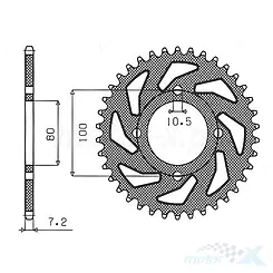 Hinteres Kettenrad 428 45 Zähne Sunstar 2314 (JTR1794)