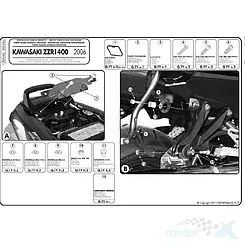 Seitenträger Koffer Kappa Monokey für Kawasaki ZZR 1400 / Kawasaki ZX 14