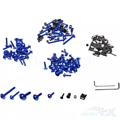 Satz Aluminiumschrauben, Bleche und Montagescheiben, 177 Elemente, blau, Abdeckung Montagesatz, WM Motor