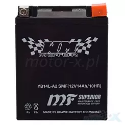 Wartungsfreie Batterie WM Motor SMF YB14L-A2 12V 14Ah 132x89x166mm