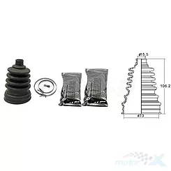 ATV Gelenkwellenmanschette, 15.5Mx73x106.2mm Bronco AT-08521-1B (AT-08521)