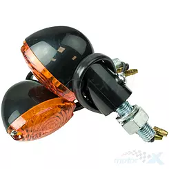 Blinker M10 LED schwarz orange Linse