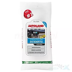 Reinigungstücher für Armaturenbrett, Cockpit, Kunststoff, natürlich, Autoland, 25 Stück