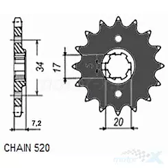 Zahnkranz vorne Sunstar  SUNF348  13 Zähne