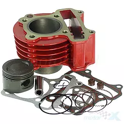 Kompletter Zylinder 47.00mm 80cc Aluminium 13mm Kolbenbolzen Rot 139QMB/QMA (GY6 50) 4T