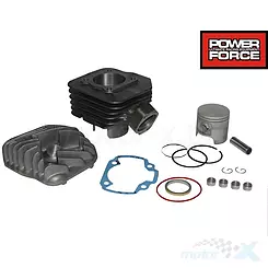 Kompletter Zylinderkit mit Zylinderkopf 47.00mm 70cc 12mm Kolbenbolzen Power Force Peugeot AC vertikal