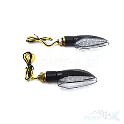 Blinker (ch-1001-2) led schwarz (plastik / dreieckig / langer Arm )