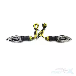 LED-Blinker CH-1030, schwarz, Kunststoff, dreieckig mit Loch, kurzem Schaft