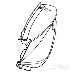 Hintere obere linke Abdeckung  weiß mit Aufkleber, weiß WF, Keeway Fact Evo 65601B59015Z