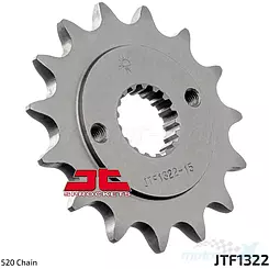 Vorderrad 520 13 Zähne 21,2 / 23,8 mm JT Kettenblätter JTF1322