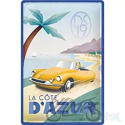 Schild, Poster 20x30 cm, geprägtes Blech, citroen da la cote 22364