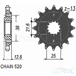 Vorderradzahnkranz Sunstar SUNF359 14 Zähne