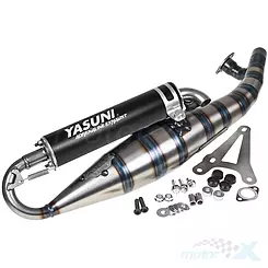 Auspuff Yasuni Carrera 16 2007 Black Aluminium, Minarelli horizontal (Homologation)