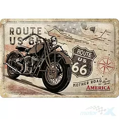 Schild, Poster 20x30 cm, geprägtes Blech, Route 66 Nostalgic Art 22279