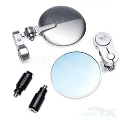 Lenkerendenspiegel, 2 Stück, silber, WM Motor, für Piaggio / Vespa Roller