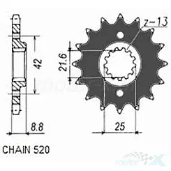 Zahnrad vorne Sunstar  SUNF341  15 Zähne