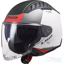 Jet helm LS2 OF600 Copter Urbane Matt White Red