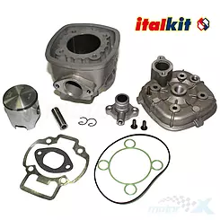 Cylinder komplett mit Kopf, 47.00mm 70cc, Alu mit Nicasil Beschichtung, Italkit, Piaggio NRG / Gilera Runner
