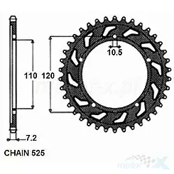 Hinteres Kettenrad SUNSTAR STAHL SUNR1-4430-41