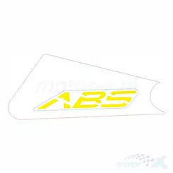 Aufkleber "abs" auf dem vorderen Kotflügel, rechts gelb Zontes 310V