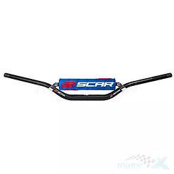 Schwarzer Lenker mit Querstrebe und blauem Pad, FATBAR 28.6mm, Scar Racing MCGRATH/SHORT S9272BL