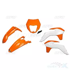 Satz Karosserieschutz weiß-orange UFO Plast KTM EXC / EXC-F 14-16