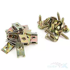 Schrauben / Verkleidungsschrauben mit Befestigungsplatten Motoforce M5x15, universal, 20 Stück