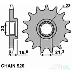 Vorderes Kettenrad SUNF370-16 BEF2108/K-16