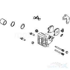 Vorderer rechter Bremssattel Silber NJA Kymco Maxxer / MXU