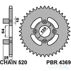 Hinterradkettenrad PBR 436941C45 