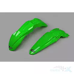 Vorderradkotflügel und Hinterradkotflügel Set grün UFO Plast Kawasaki KXF 250 / 450