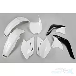 Weißes Bodyguard-Set UFO Plast Kawasaki KX 450F 07