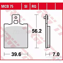 Organische Bremsbeläge KH47 TRW Lucas MCB75