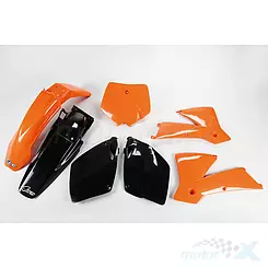 Satz Karosserieschutz schwarz-orange UFO Plast KTM SX 125 / 250 / 400 01-03