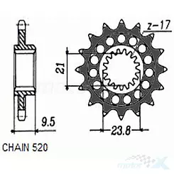 Vorderes Kettenrad Sunstar  SUNF347  14 Zähne