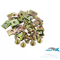 Schrauben / Verkleidungsbolzen mit Befestigungsscheiben Motoforce ST4x10, Universal, 20 Stück
