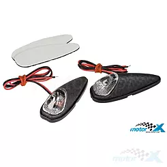 Blinker Revo Custom, carbon matt / weißes Glas
