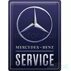 Metallschild, Poster 30x40 cm, geprägte Blech, Mercedes Benz Blue Nostalgic Art 23318