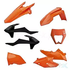 Karosserieschutz-Kit, orange-schwarz, 8-teilig, Polisport