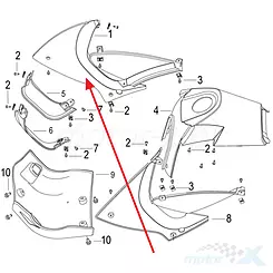 Vordere rechte Seitenabdeckung Keeway TX 65622J410000