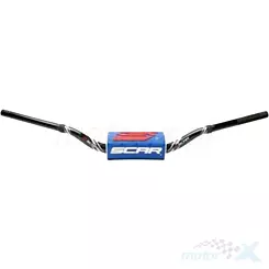 Lenker schwarz weiß mit blauem Pad, FATBAR 28.6mm, Scar Racing VILLOPOTO/STEWART S9162BKBL